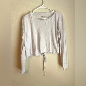 On Fire Women's White Long Sleeve Tee with open back size L